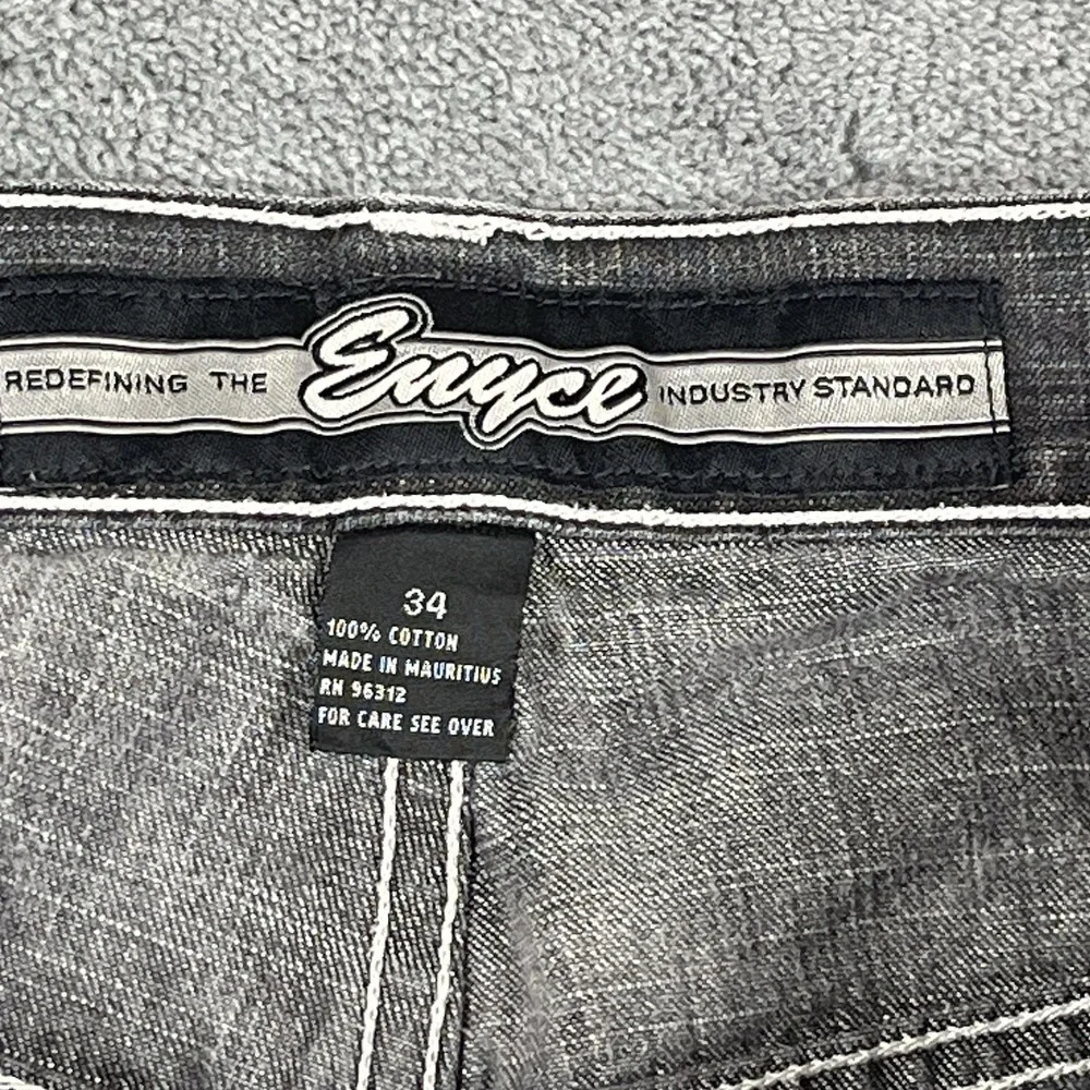 Vintage Enyce Men Jean Shorts 34 Black Baggy Streetwear Hip Hop Skater Y2K Denim